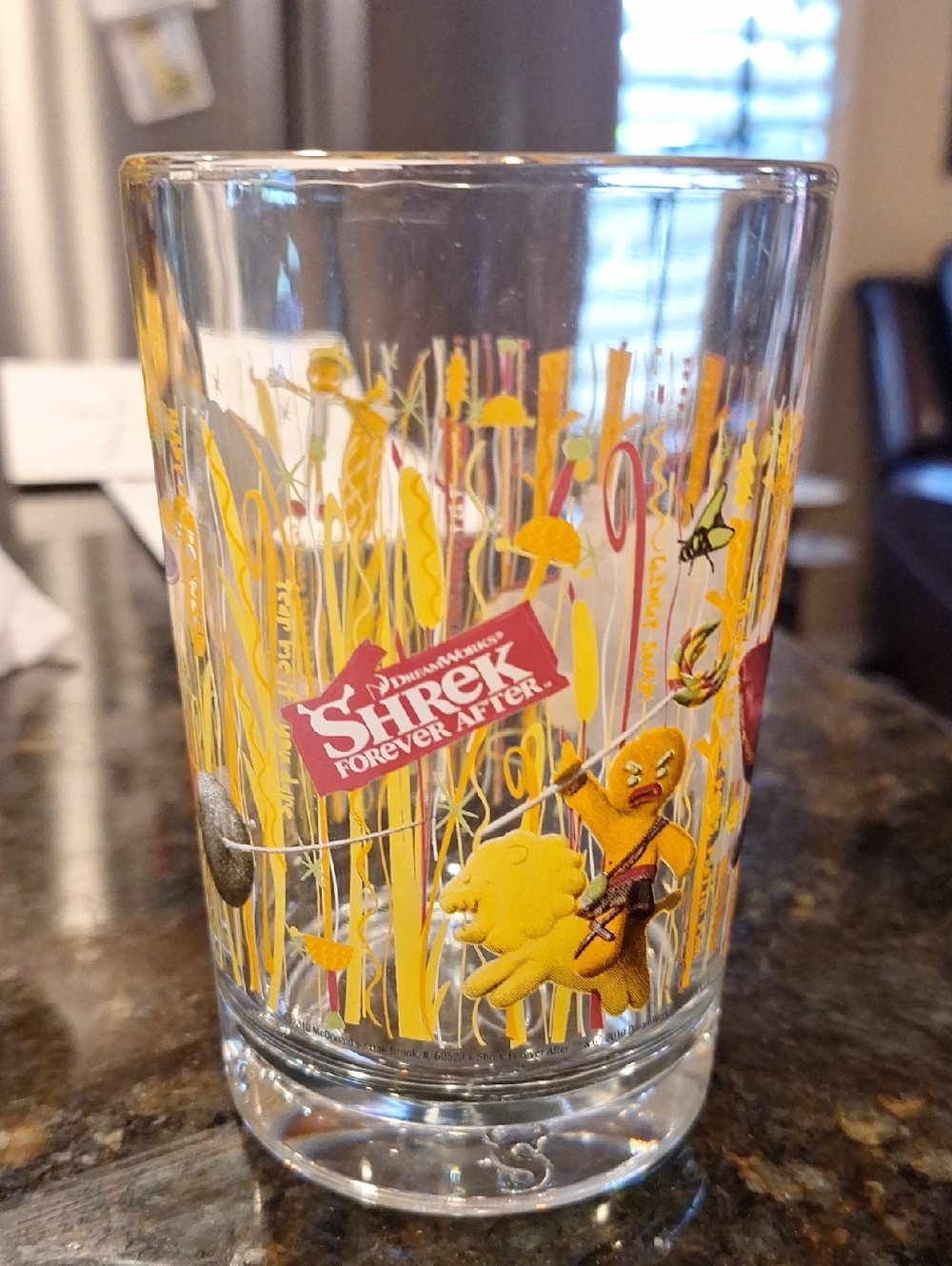 McDonald Shrek Forever After Character Glass - Yellow & Red Graphics
